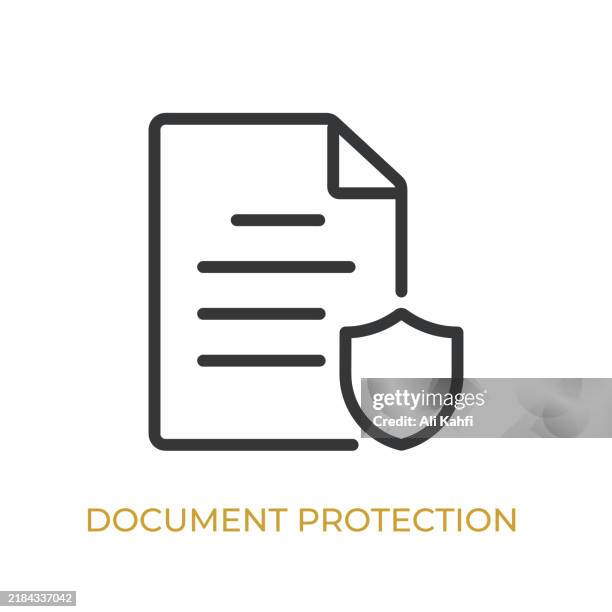 document protection glyph line icon. thin line icon that can be applied anywhere, simple, pixel perfect and modern style - security camera isolated stock illustrations