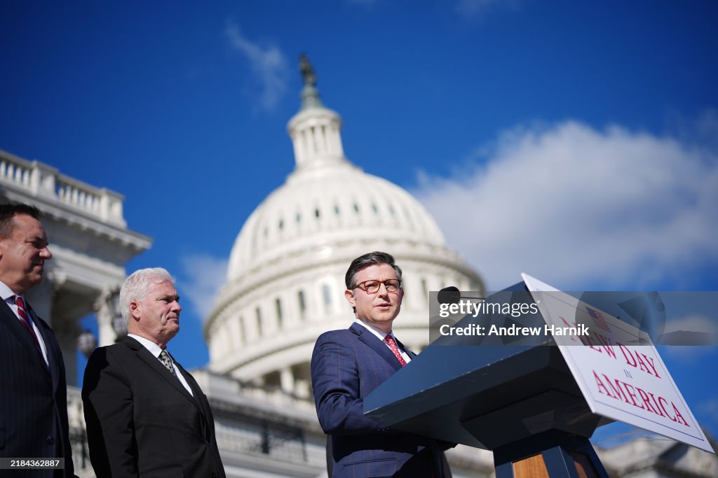 House Republican Leadership Holds Press Conference On Capitol Steps Following Election