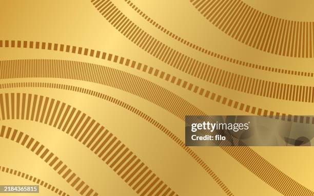 abstract gold flowing lines background pattern - train tracks stock illustrations