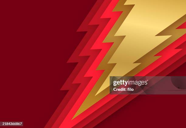 red gold holiday lightning bolt flash sale abstract background - flash sale stock illustrations