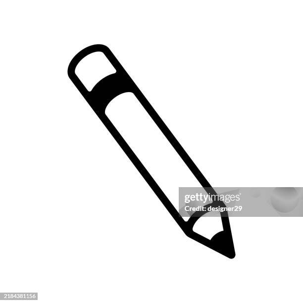 pencil line icon vector design - graphite stock illustrations