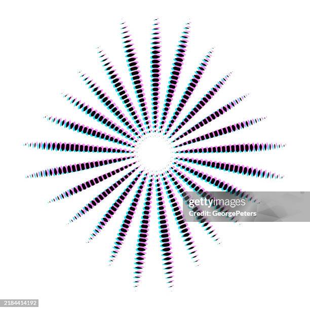diamond shape border - frame with light beams and glitch technique - modem light stock illustrations