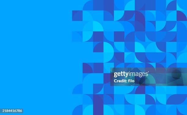 blue bauhaus shapes abstract background design - weaving stock illustrations