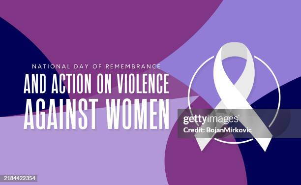national day of remembrance and action on violence against women. vector - violence stock illustrations