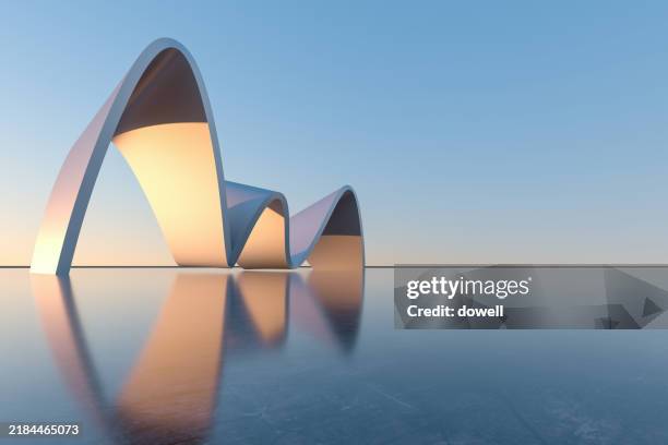 abstract building with empty floor,3d render - élément architectural photos et images de collection