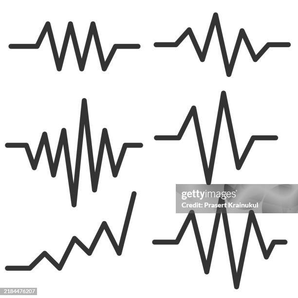 set of pulse rate vector icon. - prendre le pouls photos et images de collection
