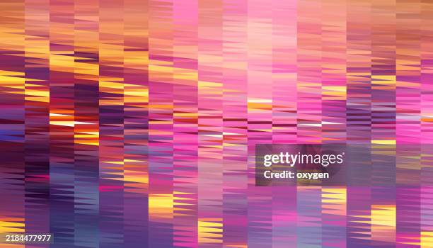colorful abstract pixelated gradient with vibrant streaks. a dynamic abstract design featuring pixelated patterns in vibrant shades of pink, purple, yellow, and orange, creating a warm, energetic gradient effect. - fantasy stock pictures, royalty-free photos & images