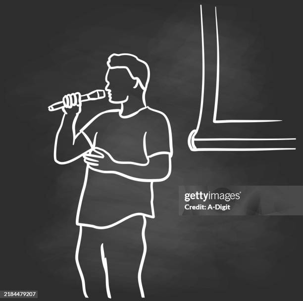 collegestudentpresentationblackboard - student debate stock illustrations