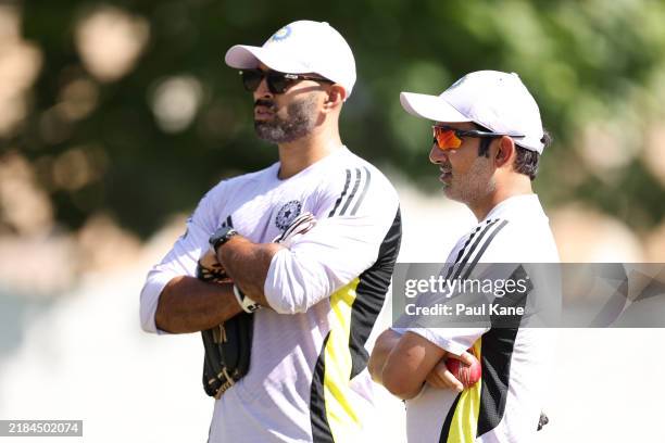 Gautam Gambhir, head coach of India looks on during an India Test squad training session at the WACA Ground on November 13, 2024 in Perth, Australia.