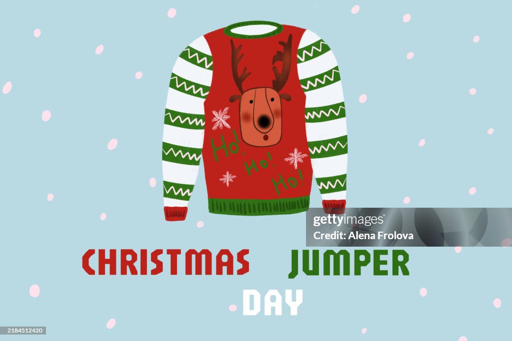 Christmas jumper day hand drawing background
