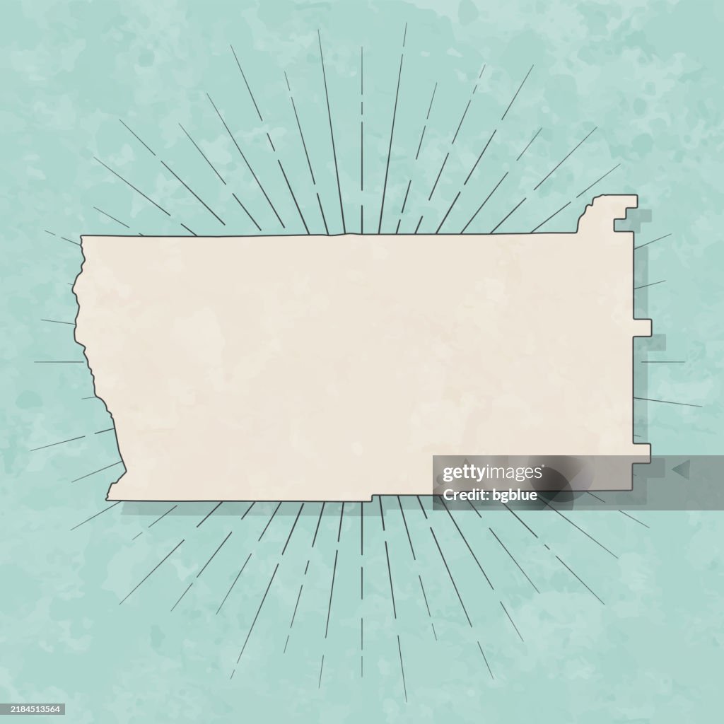 Dougherty County, Georgia. Map in retro vintage style - Old textured paper