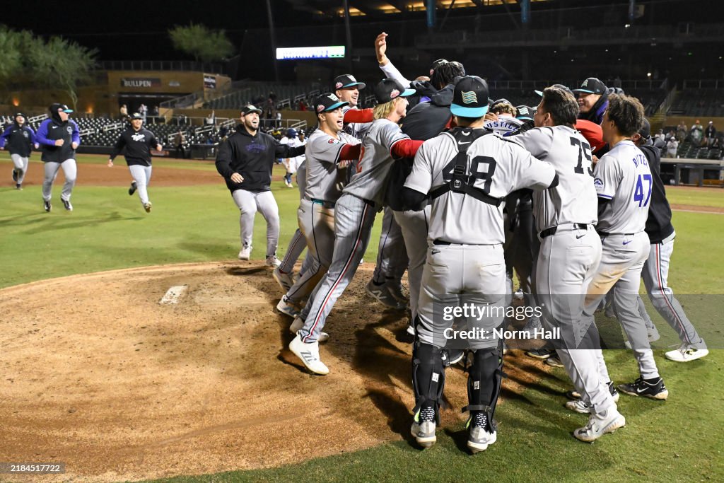Salt River Rafters Members of the Salt River Rafters celebrate after defeating the... News ...