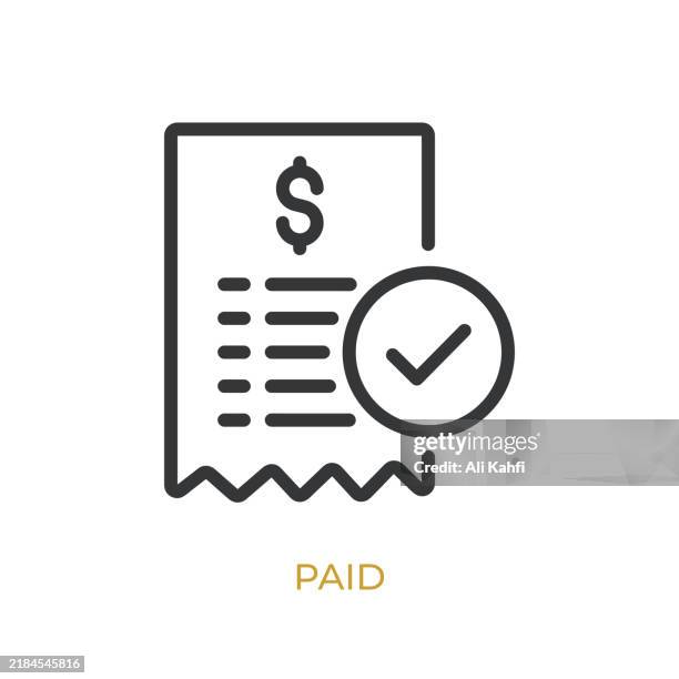 ilustrações de stock, clip art, desenhos animados e ícones de paid glyph line icon. thin line icon that can be applied anywhere, simple, pixel perfect and modern style - certification-icon