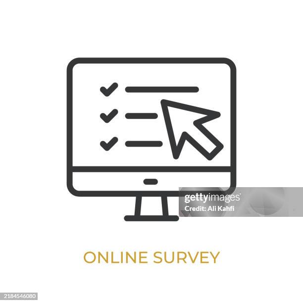 online survey glyph line icon. thin line icon that can be applied anywhere, simple, pixel perfect and modern style - customer experience digital stock illustrations