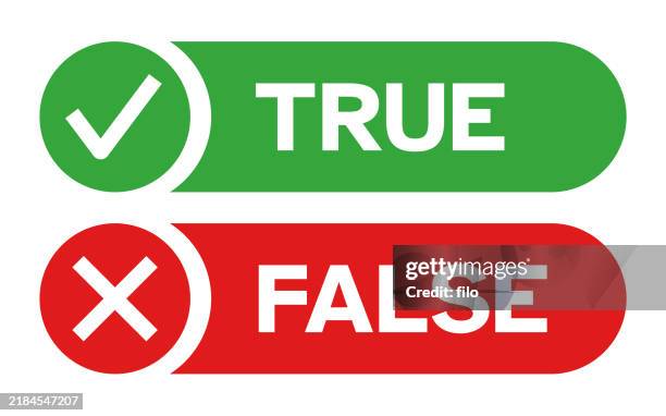 illustrations, cliparts, dessins animés et icônes de vrai ou faux badge de vérification des faits - artificiel