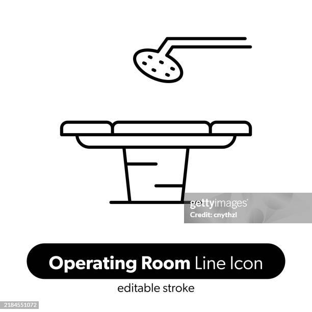operating room line icon. editable stroke vector icon. - empty operating room stock illustrations
