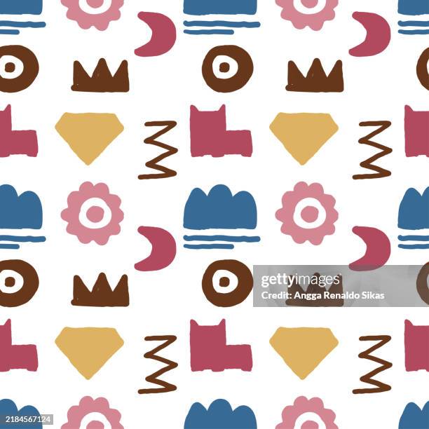 Irregular Diamond Pattern Diamond And Abstract Irregular Geometric Shapes Retro Seamless Pattern ...