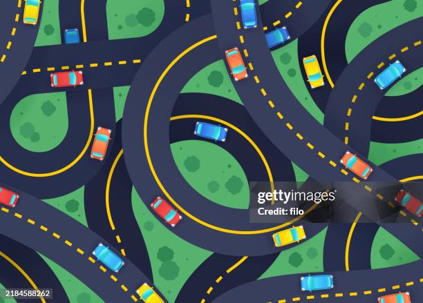 stockillustraties, clipart, cartoons en iconen met road driving street background pattern - bevolkingsdichtheid