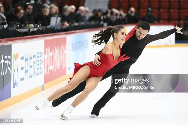 Lilah Fear and Lewis Gibson of Great Britain compete during the free dance of the ice dance during the ISU Grand Prix of Figure Skating Finlandia...