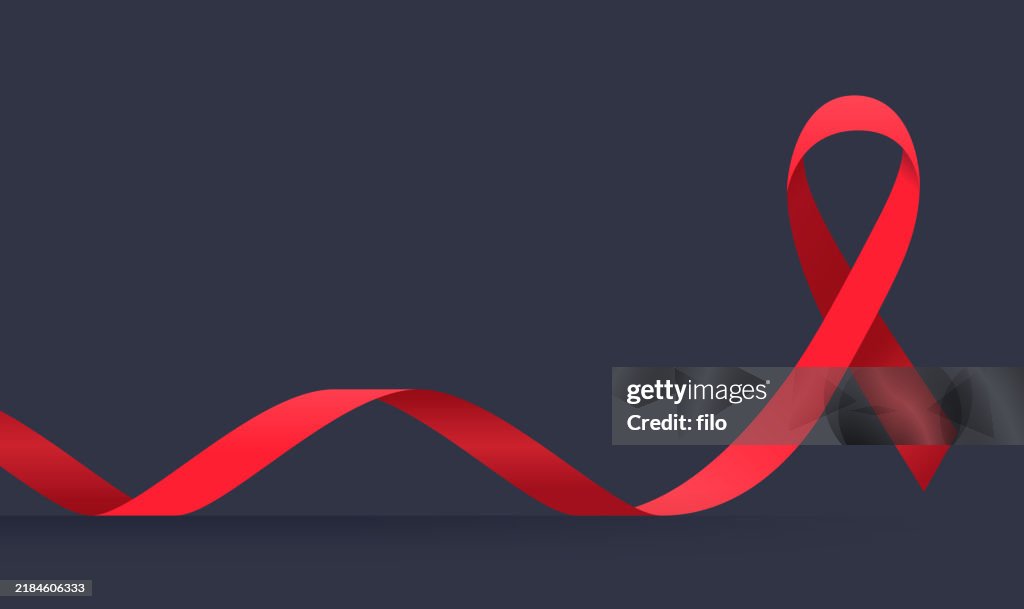 Red Cause Ribbon Background