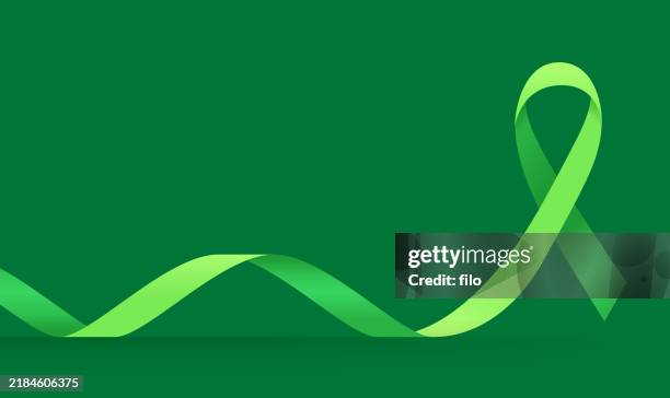 illustrations, cliparts, dessins animés et icônes de fond de ruban de cause verte - sensibilisation à la santé mentale