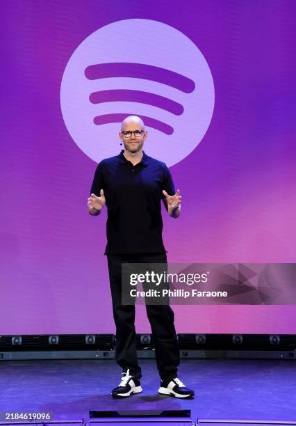 Daniel Ek, Co-Founder, CEO, Spotify, speaks onstage during the "Now Playing" Creator Day hosted by Spotify at its Los Angeles Campus on November 13,...