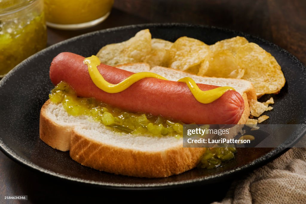 Steamed Hot Dog on White Bread