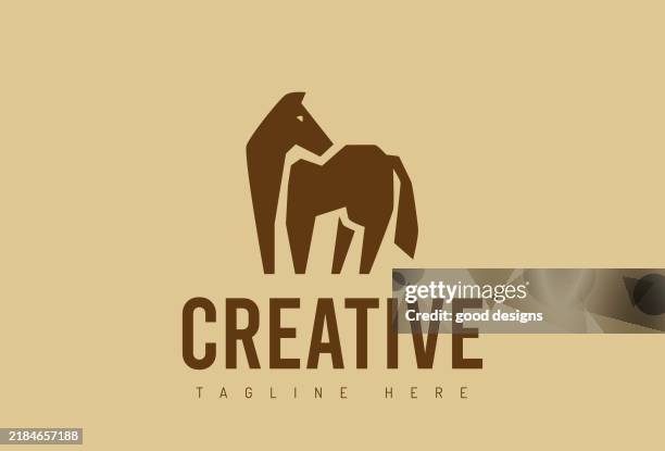 horse mustang logo icon design vector - mare stock illustrations
