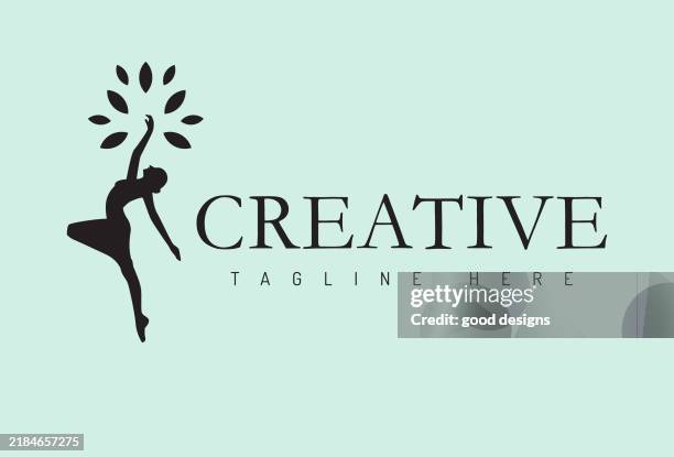 bildbanksillustrationer, clip art samt tecknat material och ikoner med ballet dance logo icon design vector - dansa