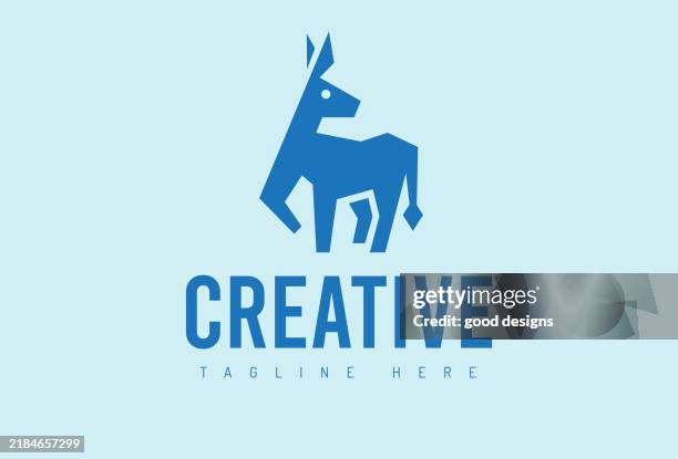 donkey logo icon design vector - donkey head stock illustrations