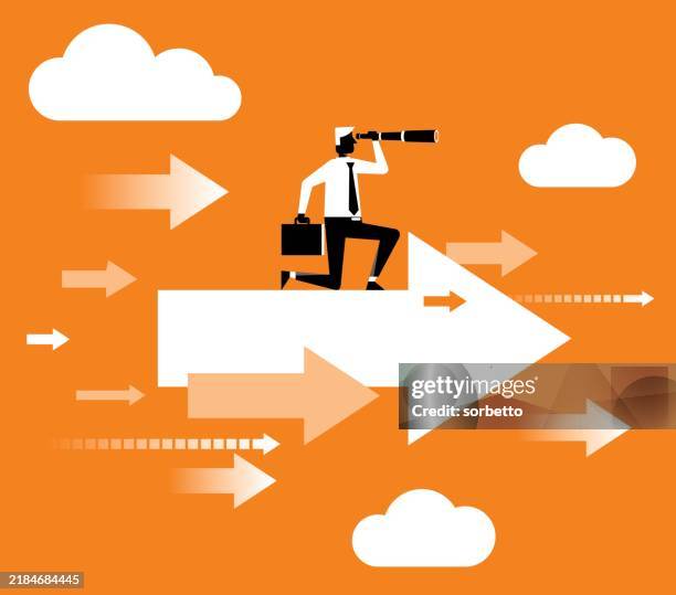 ilustraciones, imágenes clip art, dibujos animados e iconos de stock de empresario - en busca de oportunidades - director ejecutivo de operaciones