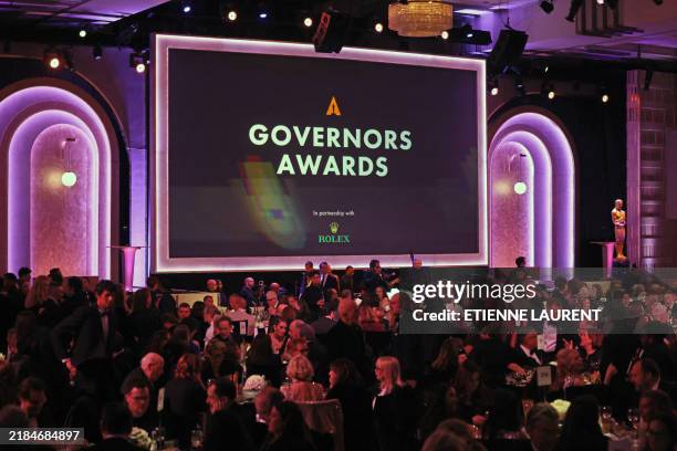 People attend the Academy of Motion Picture Arts and Sciences' 15th Annual Governors Awards at the Ray Dolby Ballroom in Los Angeles on November 17,...
