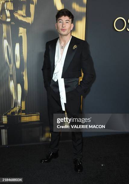 Irish actor Barry Keoghan arrives for the Academy of Motion Picture Arts and Sciences' 15th Annual Governors Awards at the Ray Dolby Ballroom in Los...