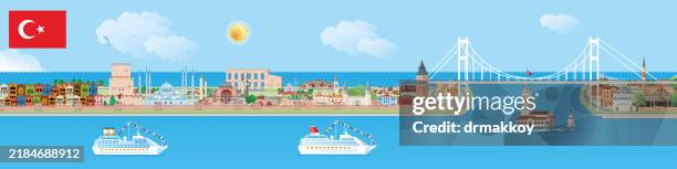 illustrations, cliparts, dessins animés et icônes de péninsule historique d’istanbul - bosphore