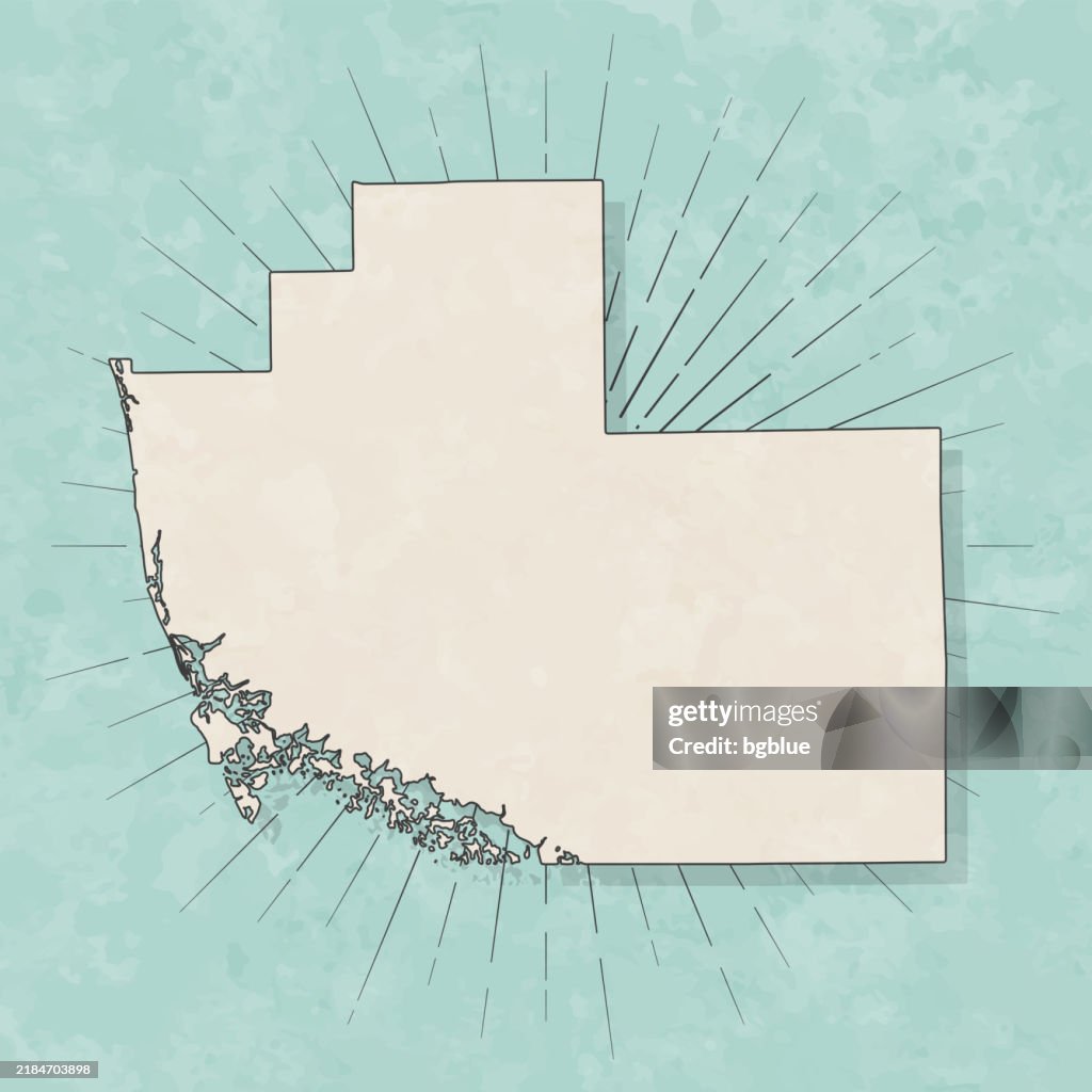 Collier County, Florida. Map in retro vintage style - Old textured paper