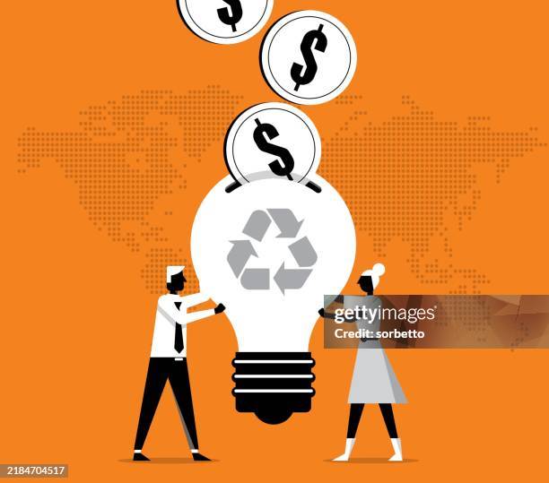 clean eco earth fund - recycle - crowdfunding stock illustrations