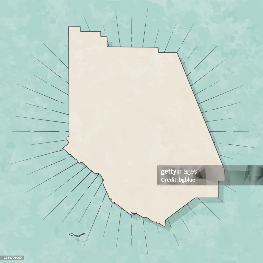 Ventura County, California. Map in retro vintage style - Old textured paper