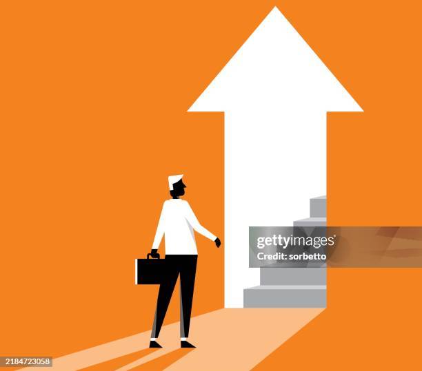 ilustraciones, imágenes clip art, dibujos animados e iconos de stock de el camino a seguir - empresario - oportunidad