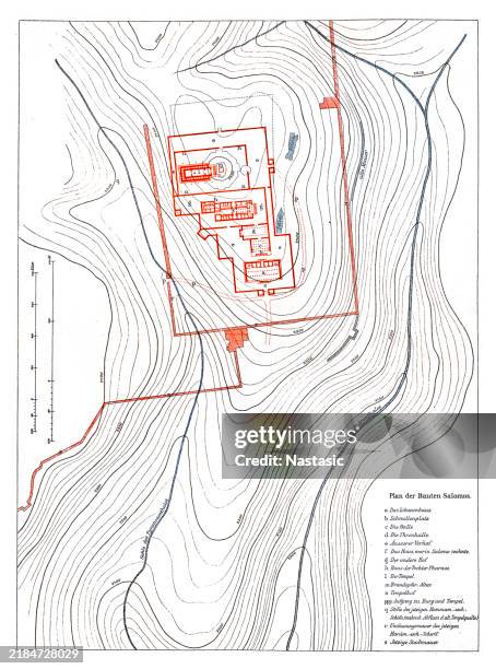 plan of solomon's buildings - bible stories stock illustrations