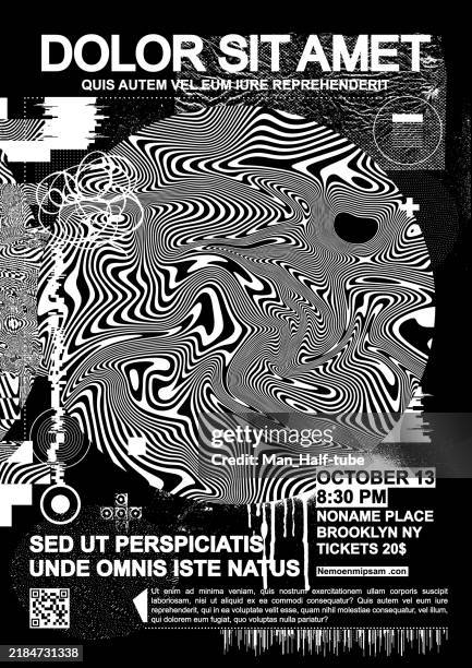 illustrazioni stock, clip art, cartoni animati e icone di tendenza di glitch poster - andare in discoteca