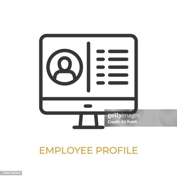 employee profile glyph line icon. thin line icon that can be applied anywhere, simple, pixel perfect and modern style - classified computer stock illustrations