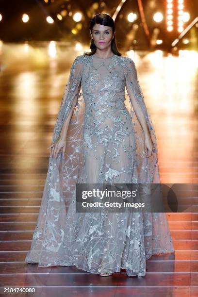 Helena Christensen walks the runway for the 1001 Seasons of Elie Saab fashion show on November 13, 2024 in Riyadh, Saudi Arabia.