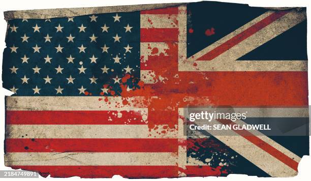 american and british flag - american flag stock pictures, royalty-free photos & images