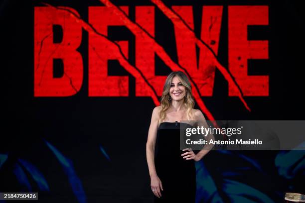 In this picture released on November 18, Francesca Fagnani is seen on the set of tv show "Belve" at Rai Studios on October 31, 2024 in Rome, Italy.
