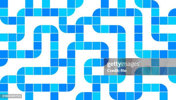 stockillustraties, clipart, cartoons en iconen met maze complexity pathways blueprint planning connection abstract lines background - bordspel