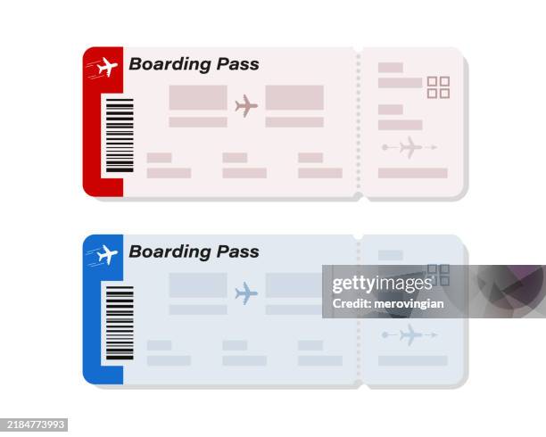 ilustraciones, imágenes clip art, dibujos animados e iconos de stock de plane ticket design. airline boarding pass - billete de avión