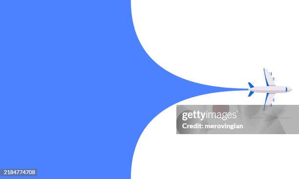 airplane on blue background. template design for sites selling online flight tickets - airplane design stock illustrations