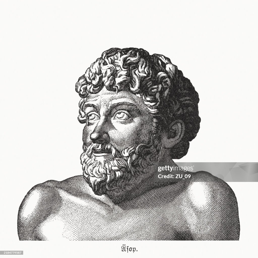 Aesop (ca.620 BC-564 BC), Greek fabulist, wood engraving, published 1895