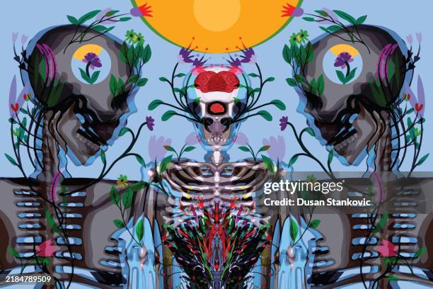 our minds will move the world - bionic body stock illustrations