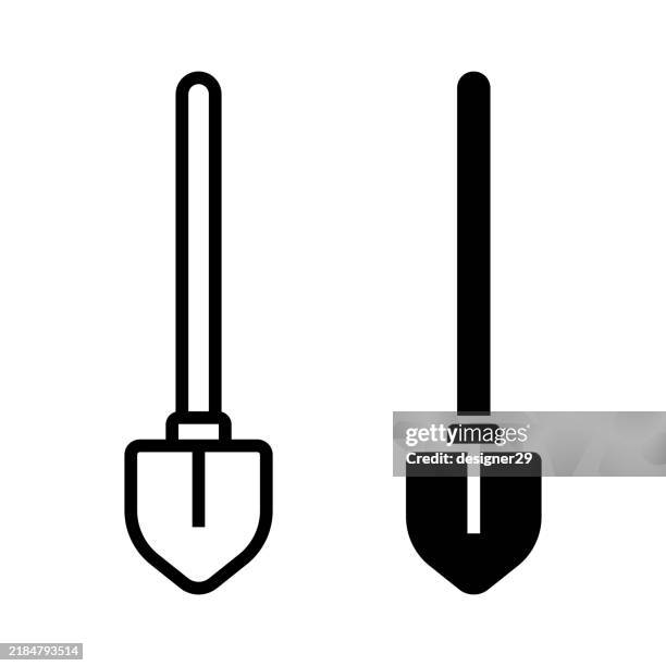 shovel icon vector design - hands full stock illustrations